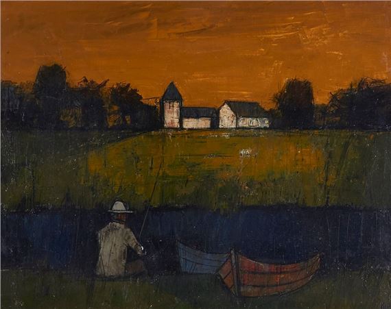 Bernard Buffet | PÉNICHE SUR UN CANAL | MutualArt