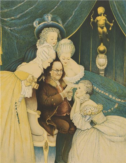 Ben Franklin's Belles by Norman Rockwell, 1973
