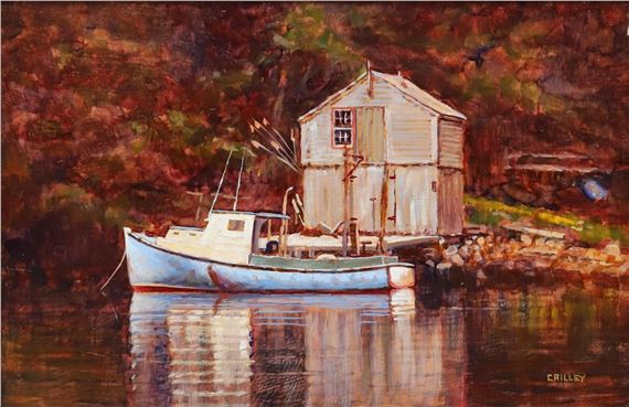 Blue Boat - Hackett's Cove by Joseph Crilley