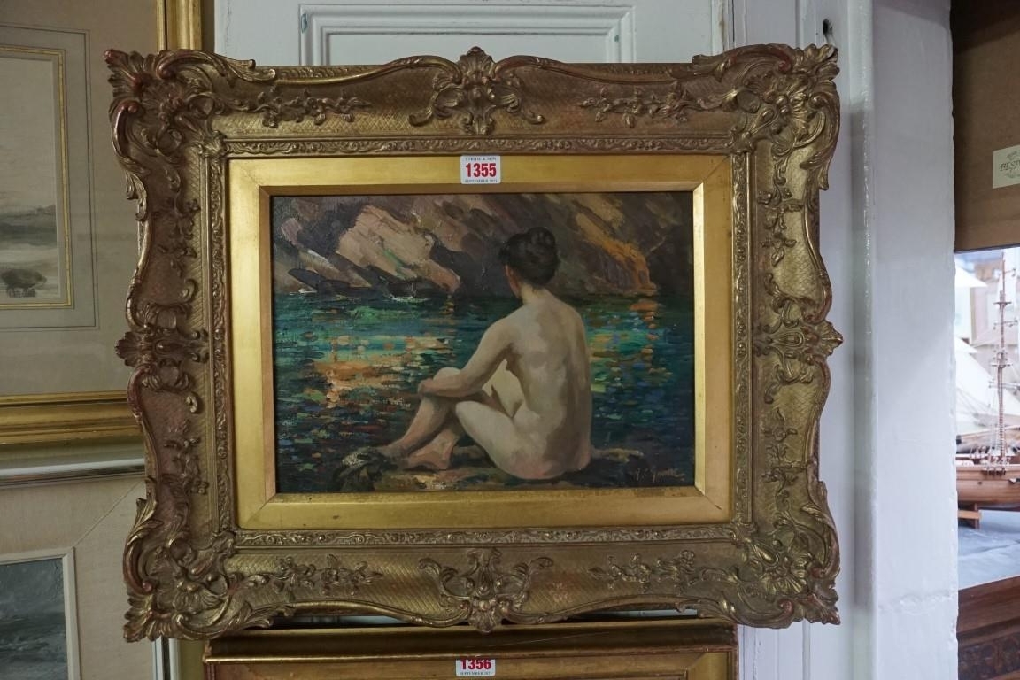 Artwork by Alexander Carruthers Gould, 'Reflections' (Nude Study),, Made of oil on panel