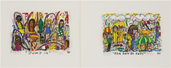 ジェームス リジィ「 RAIN, RAIN GO AWAY 」 James Rizzi | RAIN, RAIN GO AWAY AND JUMP IN | MutualArt