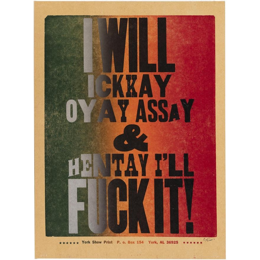 Artwork by Carl Pope, The Bad Air Smelled of Roses, Made of Letterpress on heavy cardstock