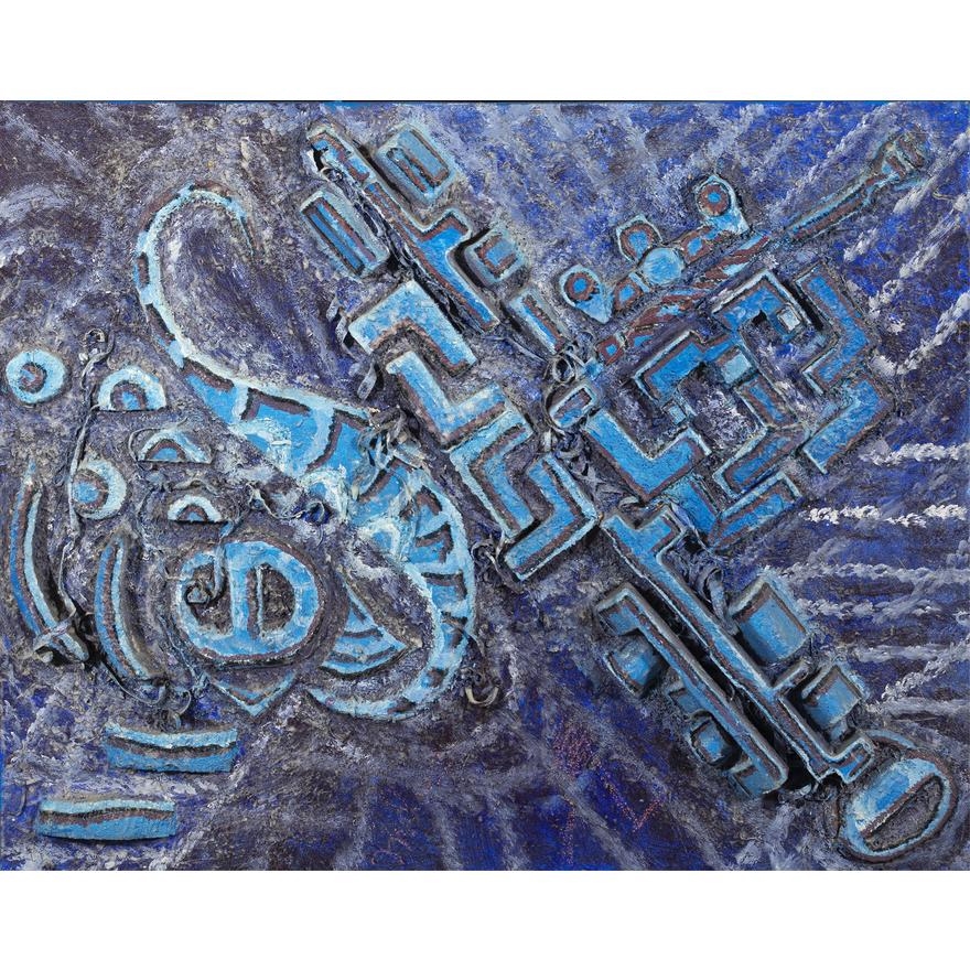 Artwork by Winston Harris, Miles, Made of three-dimensional mixed media assemblage