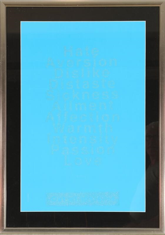 Artwork by Kirstine Roepstorff, Composition from the serie Out of the Blue, Made of Silkscreen with glitter