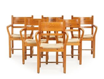 A set of six solid pine armchairs - Tage Poulsen