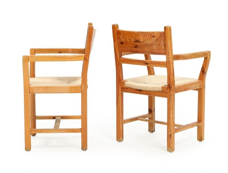 Artwork by Tage Poulsen, A set of six solid pine armchairs, Made of pine