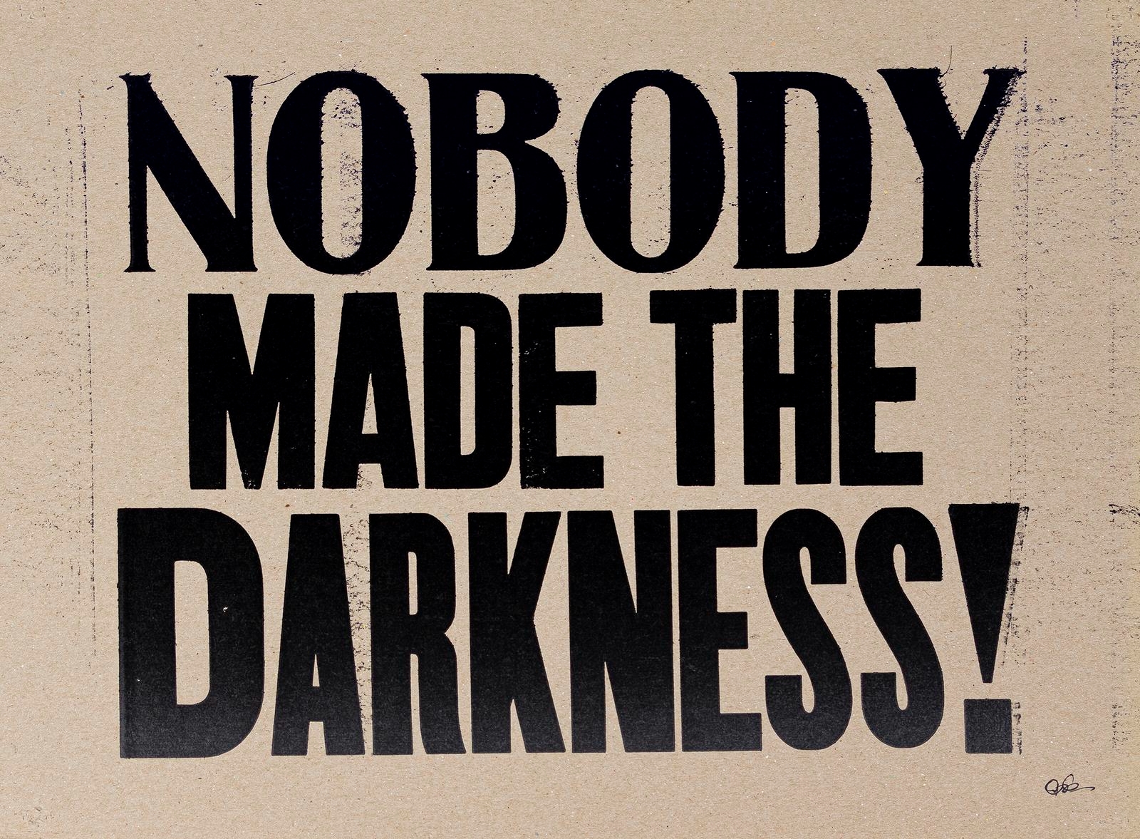 Artwork by Carl Pope, The Bad Air Smelled of Roses, four works, Made of letterpress posters on heavy card stock