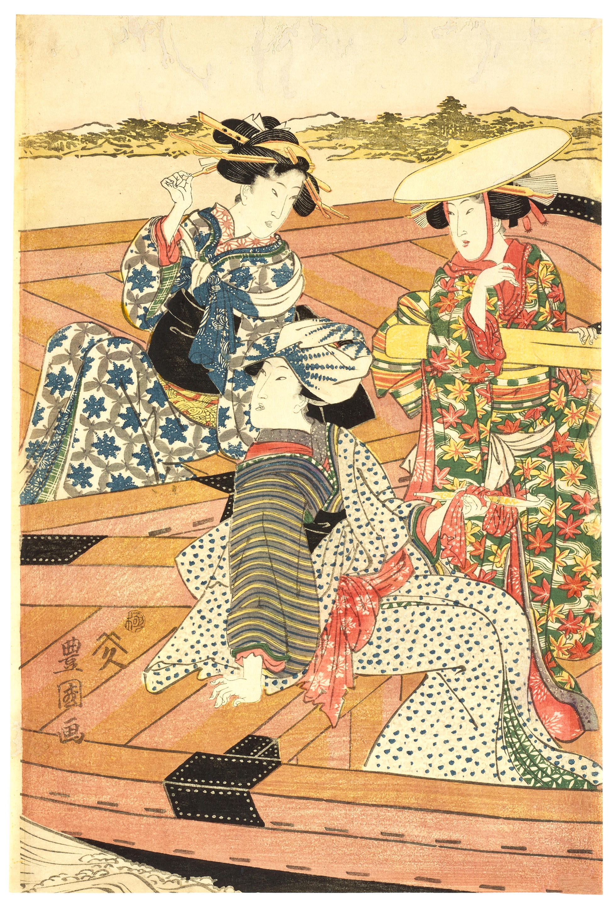 Utagawa Toyoharu | Rokugo watashibune zu (The Rokugo Ferry) | MutualArt