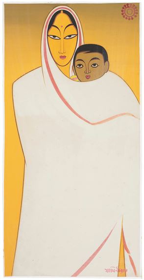 Untitled (Mother and Child) by Jamini Roy