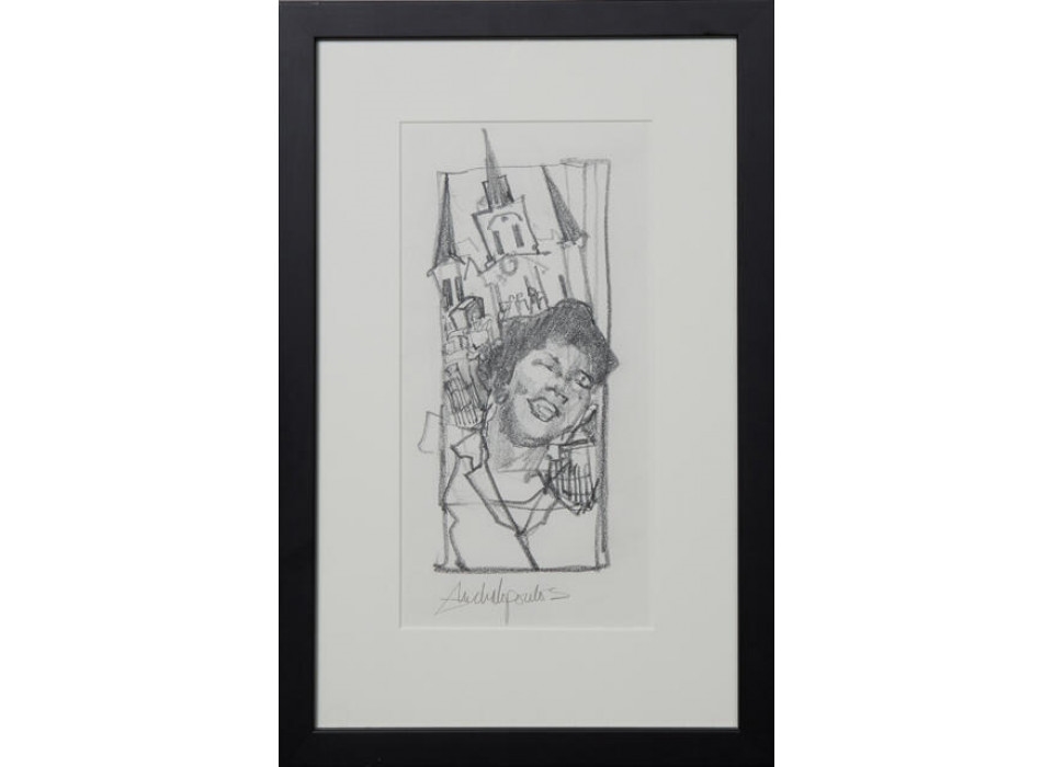 Artwork by James Michalopoulos, Mahalia Sketch #5, Made of graphite on paper