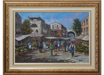 Village Scene in Taormina - Sergio Giolini