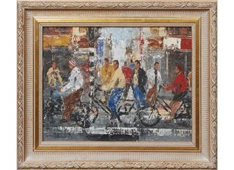 Street Scene with Bicycles - Josep Bonet Subirats