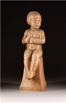 SITZENDES MÄDCHEN - Leopold Fleischhauer