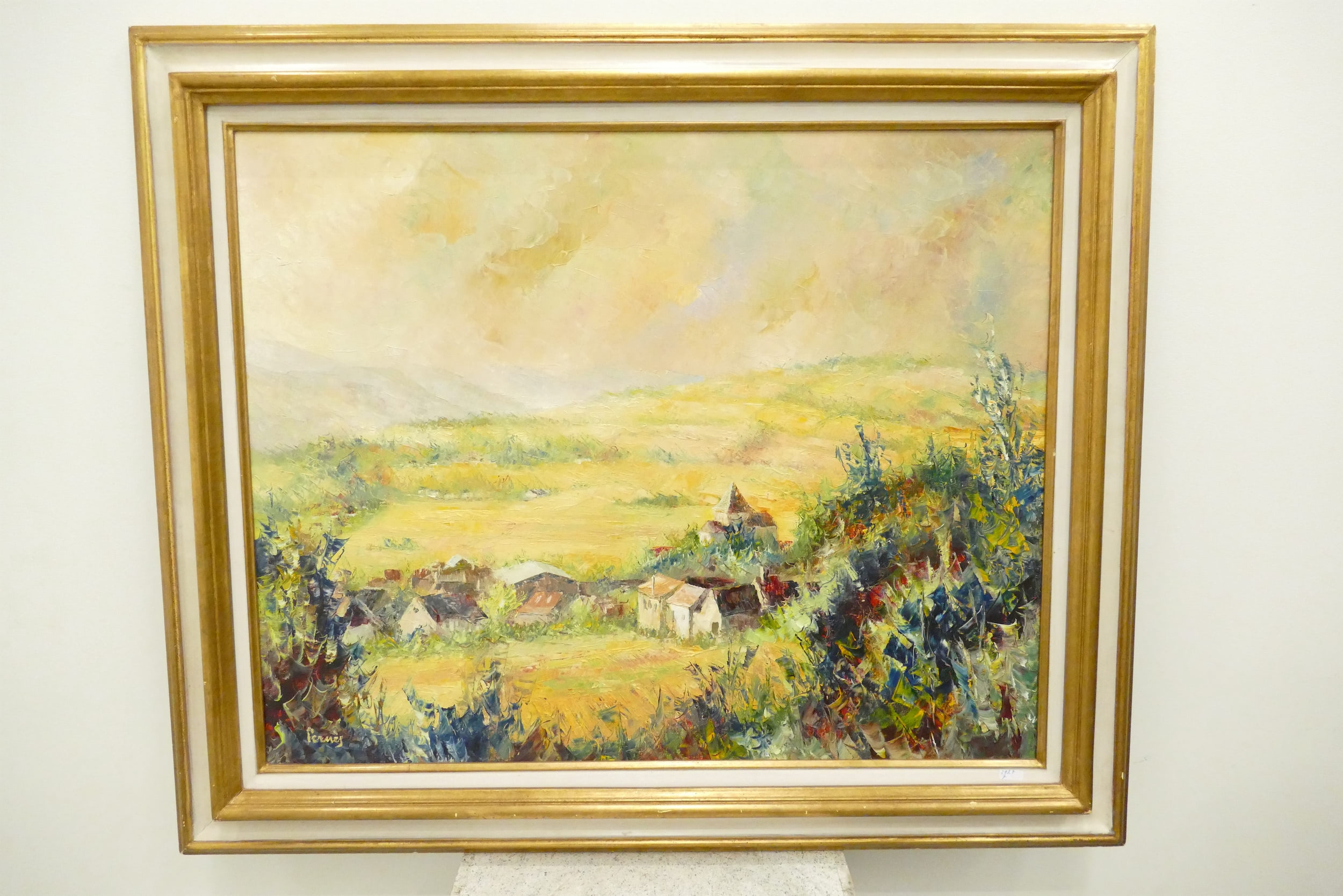 Artwork by Michel Pernes, Vue de Santenay, Made of oil on canvas