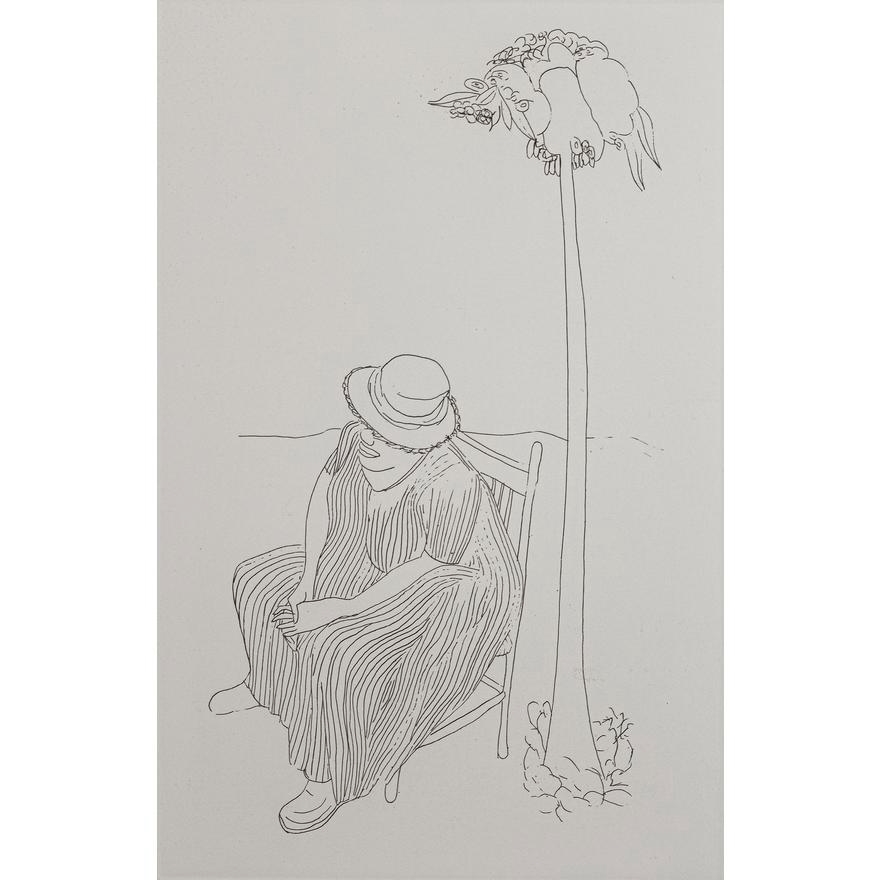 Artwork by Benny Andrews, OBSERVER, Made of etching on cream wove paper