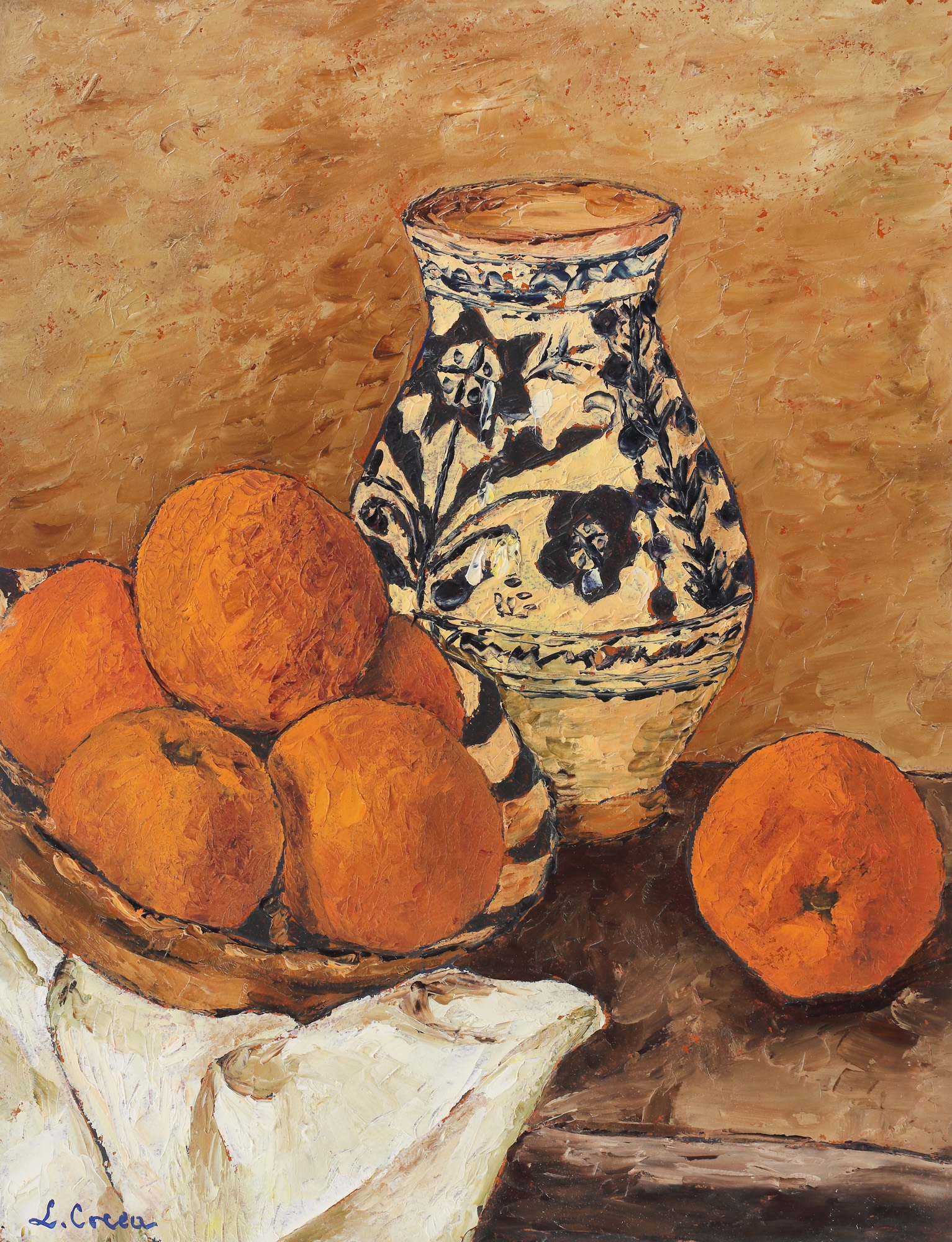 Laura Cocea Cornescu | Still life with jug and oranges | MutualArt