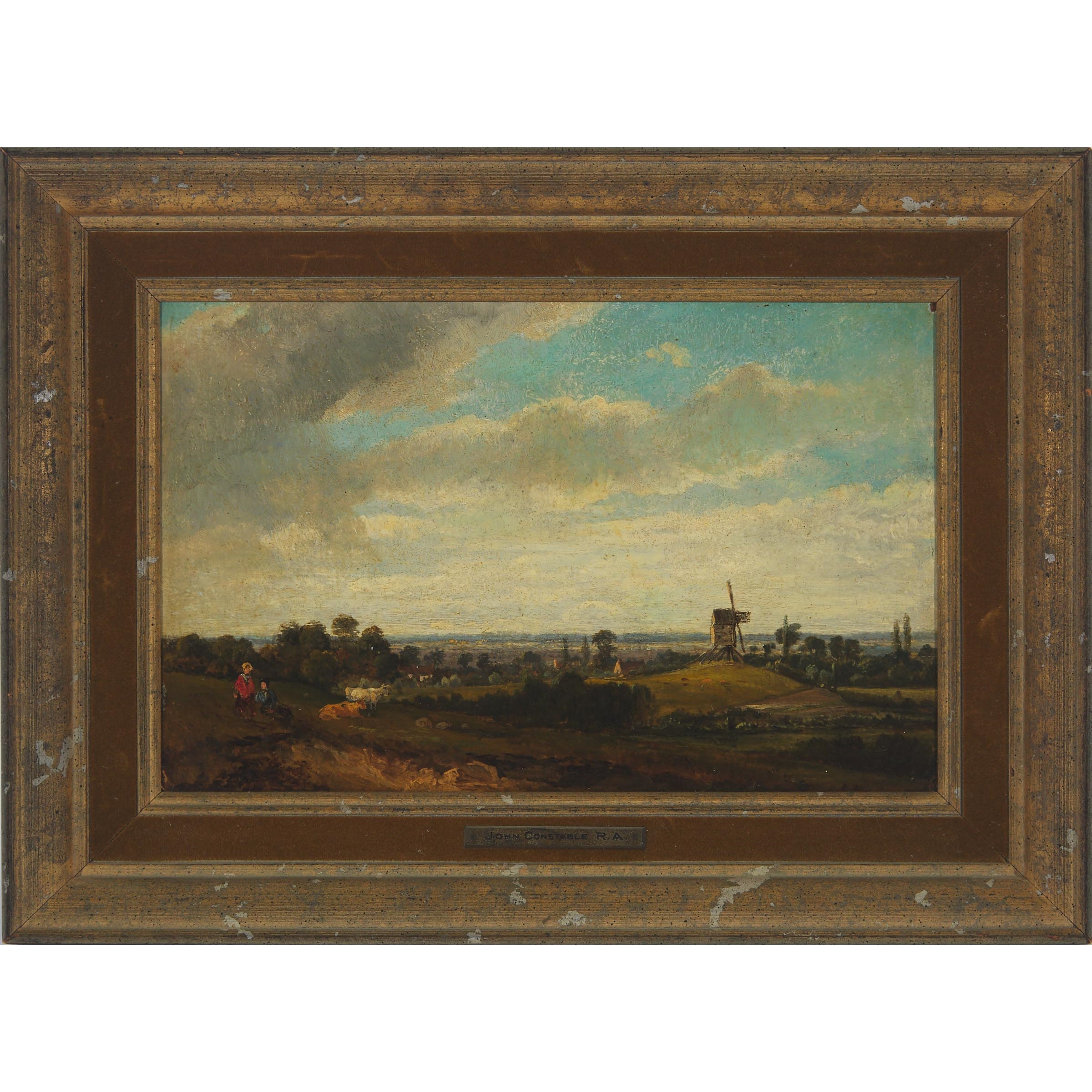 John Constable | PASTORAL WITH WINDMILL, FIGURES AND COWS | MutualArt
