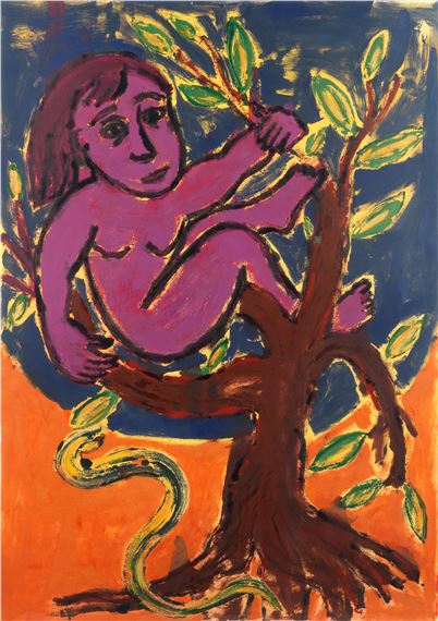 Woman Up a Tree II by Eileen Cooper, 1989