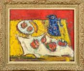 "Nature morte à la cruche bleue et aux fruits" by Andre Leve