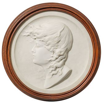 Tondo-Relief mit Mädchenkopf im Profil - Franz Ziegler