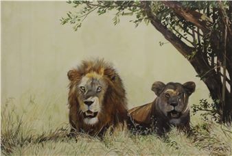 Lion and Lioness - Clifford Charles Turner