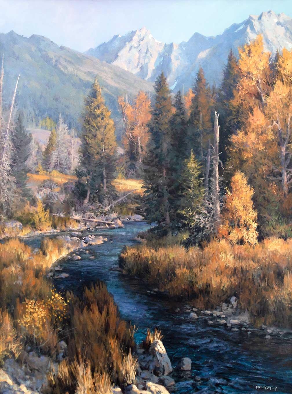 Artwork by Michael Godfrey, AUTUMN RIVER, Made of oil on canvas