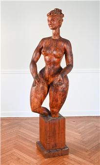 Sculpture of nude, curvaceous woman - Murray Marlowe