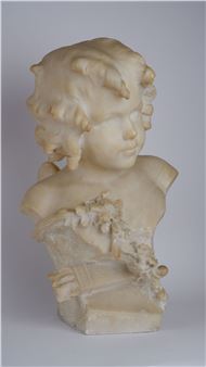 Buste de jeune fille au carquois et aux roses - Édouard Pierre Blin