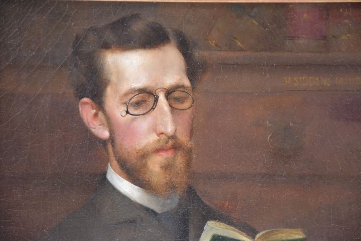 Artwork by Henry Siddons Mowbray, Portrait of a Man Reading, Made of oil on canvas