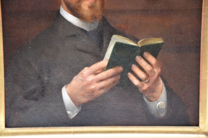 Artwork by Henry Siddons Mowbray, Portrait of a Man Reading, Made of oil on canvas