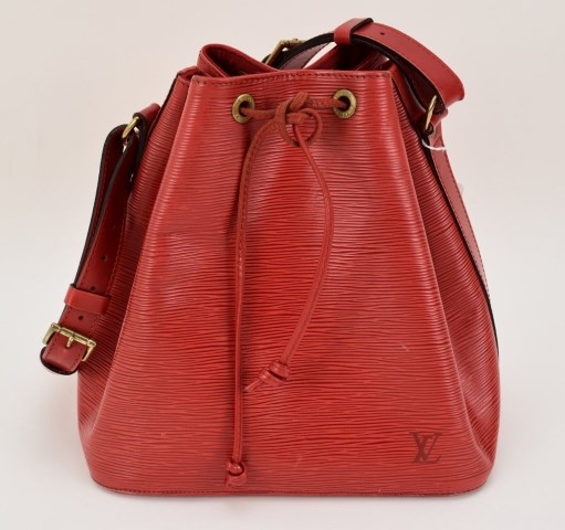 Sold at Auction: Louis Vuitton, LOUIS VUITTON NOE BLACK/RED EPI