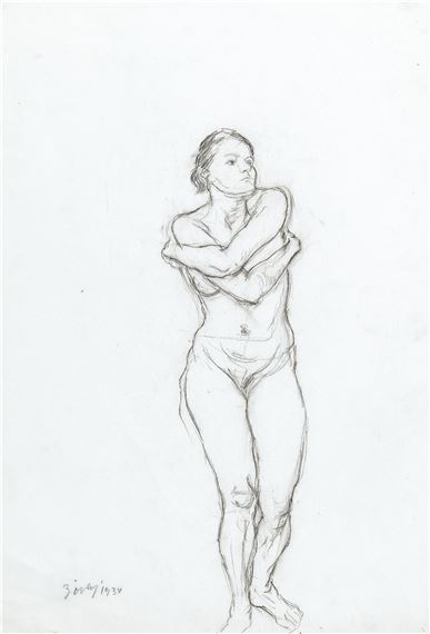 A Standing Female Nude by Herbert Boeckl, 1934