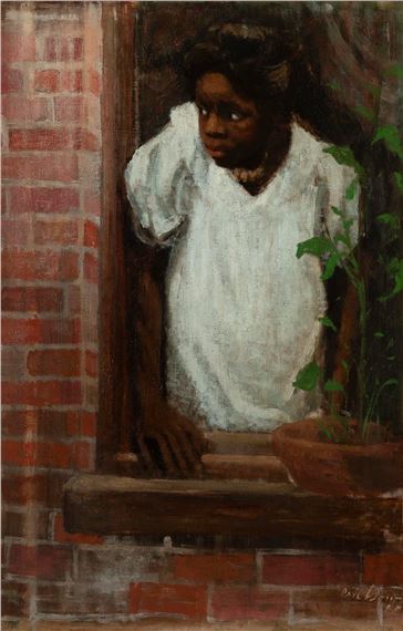 GIRL AT WINDOW by Ernest Crichlow, 1965