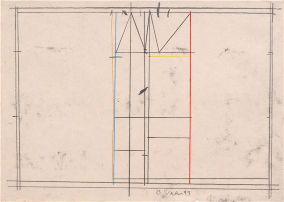 Architektonische Komposition vertikal by Bernd Hahn, 1999