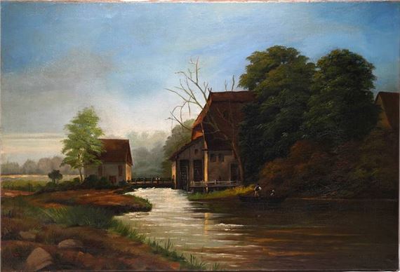 Bauernhof am Fluss by Emil Ebner