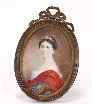 Ovales Porträt einer Dame - Hedwig Höna-Senft