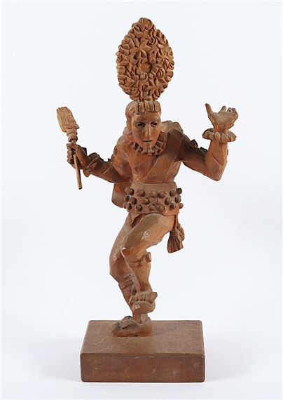 "Tanzender Narr mit Maske und Schellengürtel"