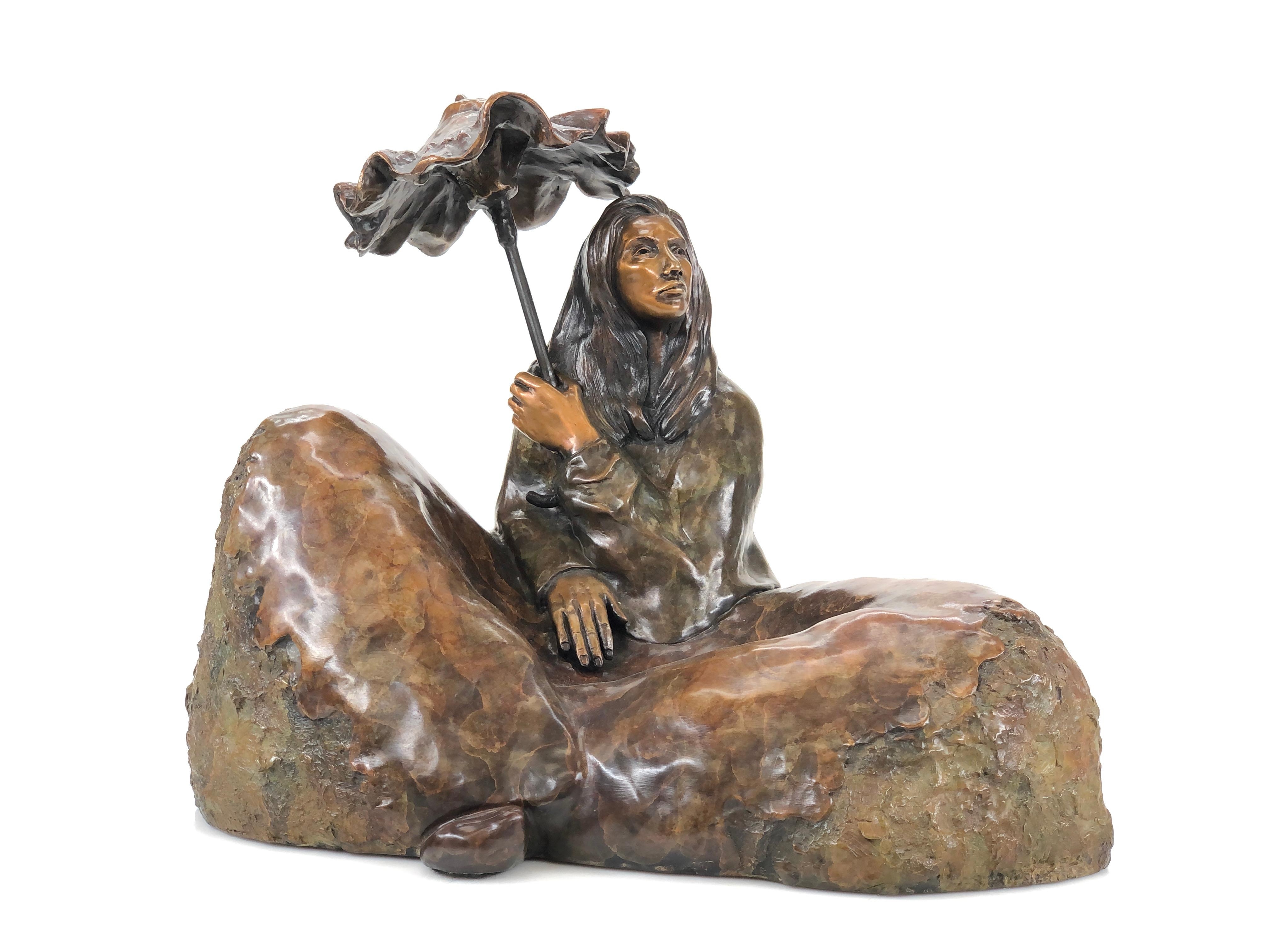 Artwork by J. R. Eason, Girl With Parasol, Made of Bronze