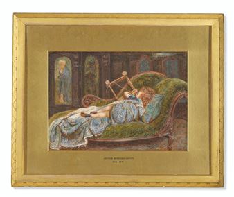 Sleeping child on a chaise longue - Arthur Boyd Houghton