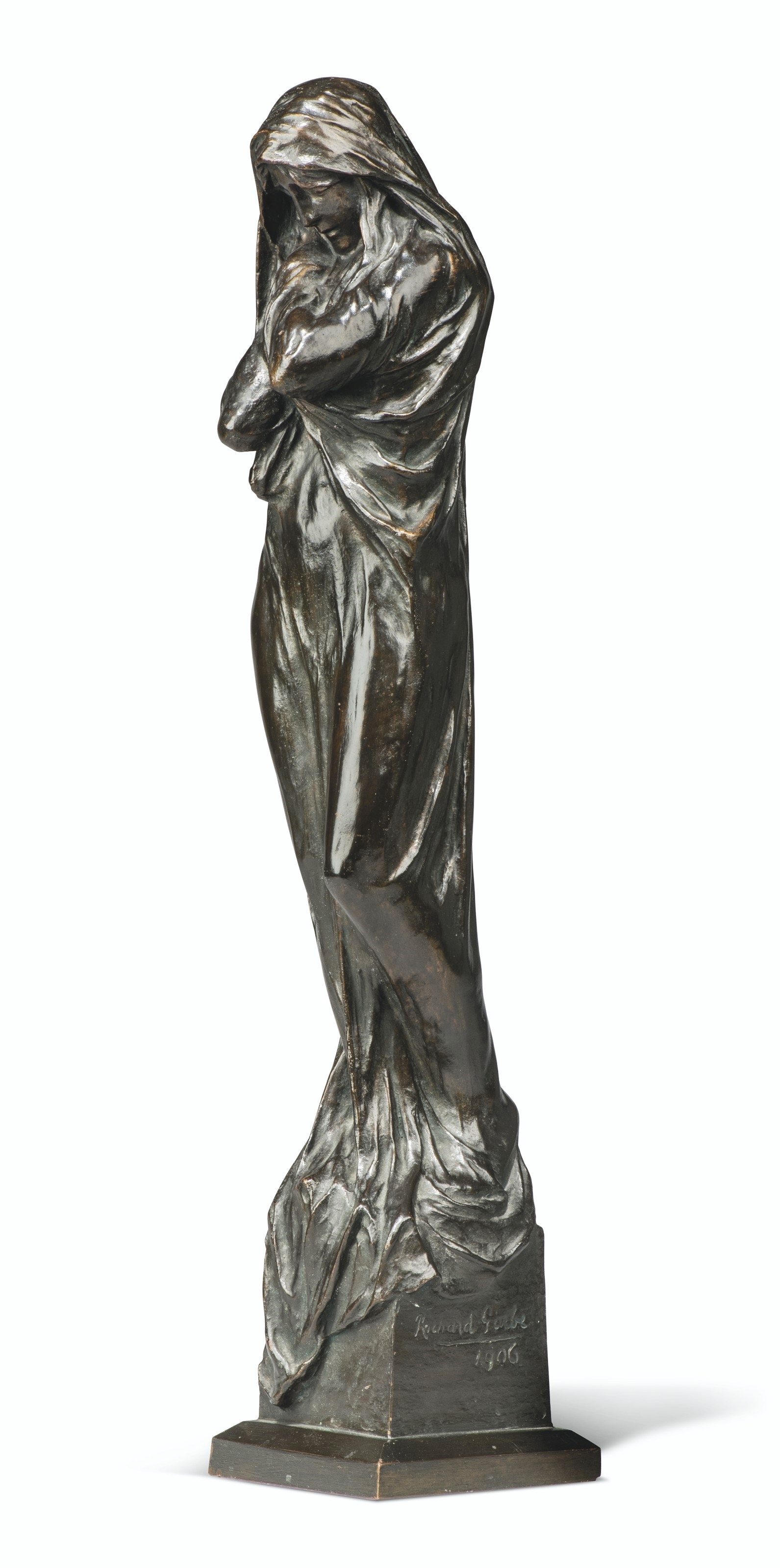 Artwork by Richard Garbe, An Elegy, Made of bronze, dark brown patina