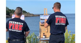 Ogunquit Firemen Paint in Perkins Cove Plein Air Painting Event