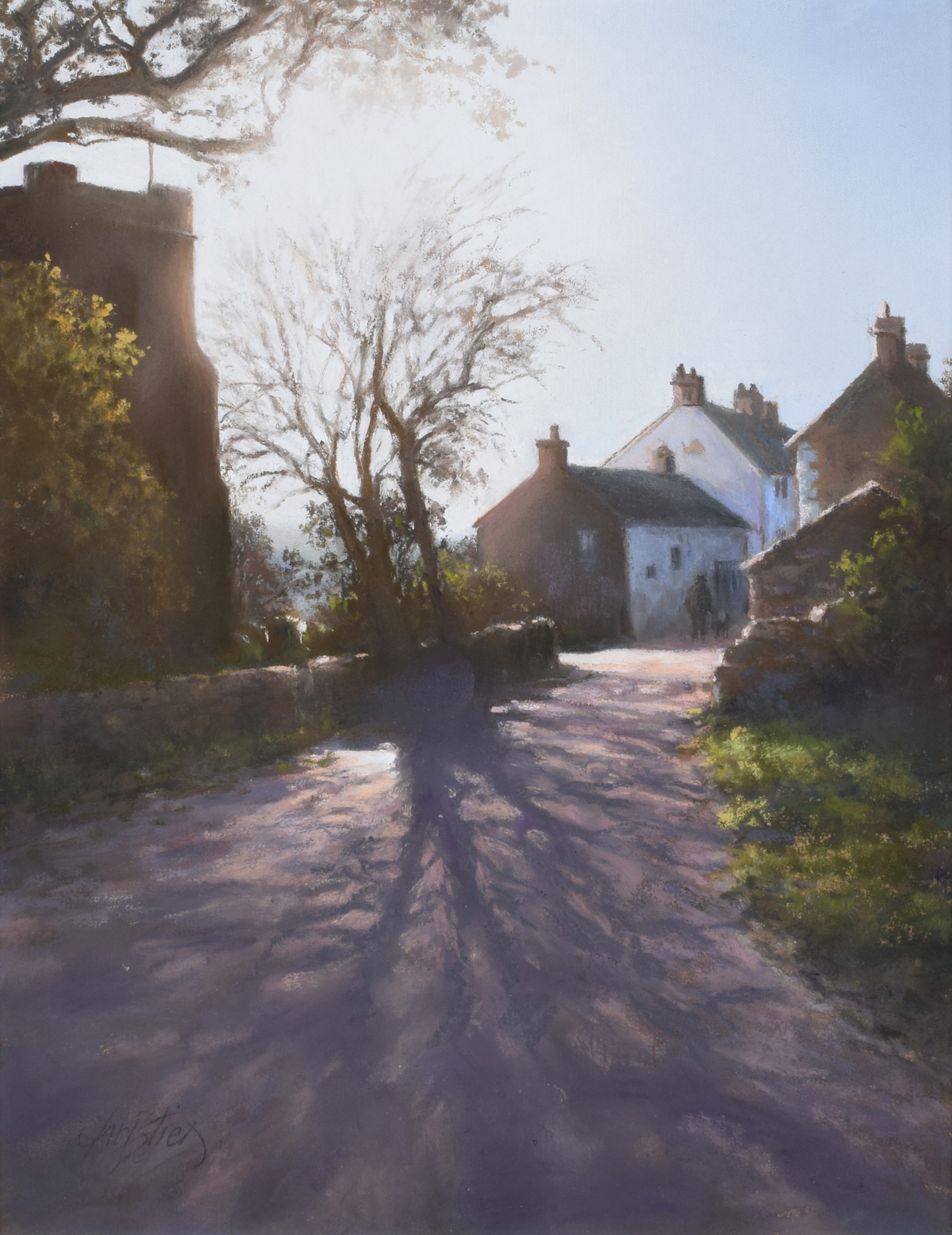 Artwork by Christine Slade, WINTER SUN AT FLASH, PEAK DISTRICT, Made of pastel