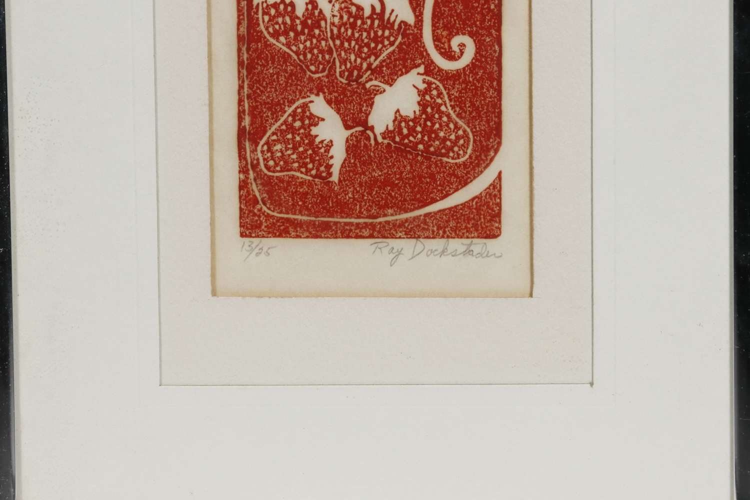 Artwork by Ray Dockstader, "Strawberries", Made of woodcut on paper