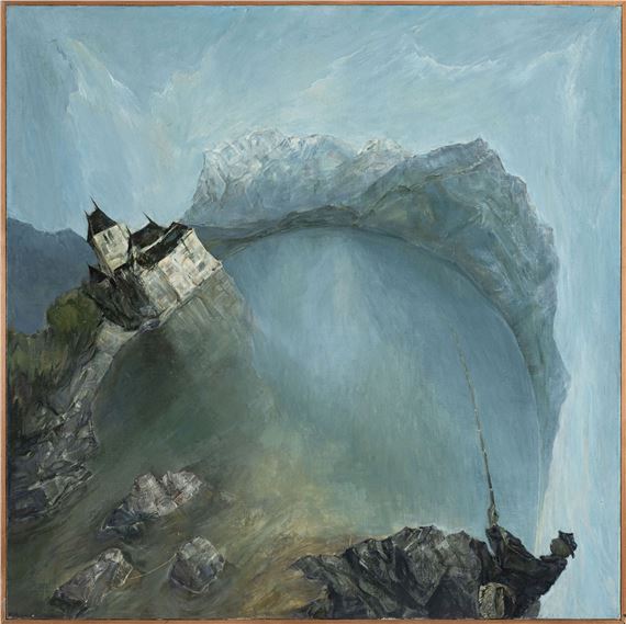 Vue sur le lac Léman et le château de Chillon by Pietro Sarto