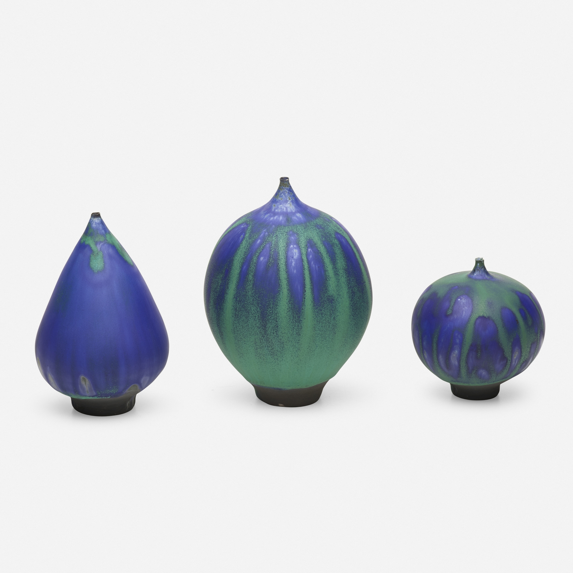 Artwork by Rose Cabat, Erni Cabat, Collection of three Feelies, Made of glazed stoneware