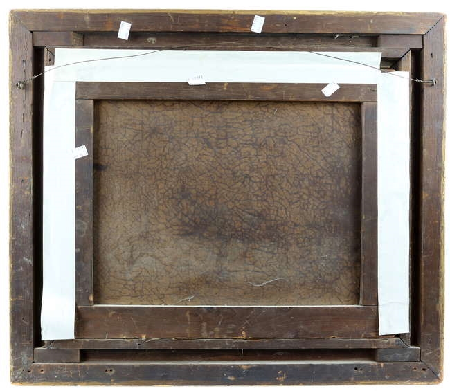 Artwork by A. Wheeler, Two hounds, Made of oil on board