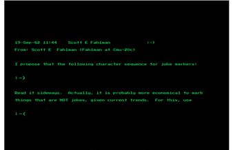 The First Emoticons: The Smiley :-) and Frowny :-( - Scott E. Fahlman