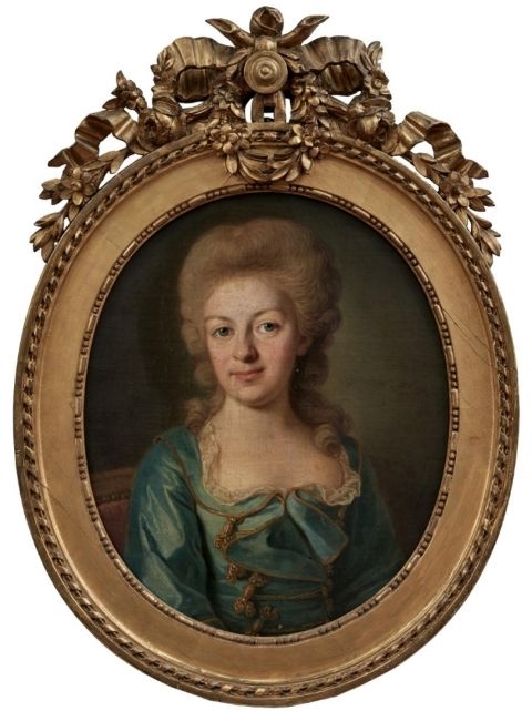 Artwork by Per Krafft the Elder, Oval portrait of Hedwig Eleonora Creutz, Made of oil on canvas