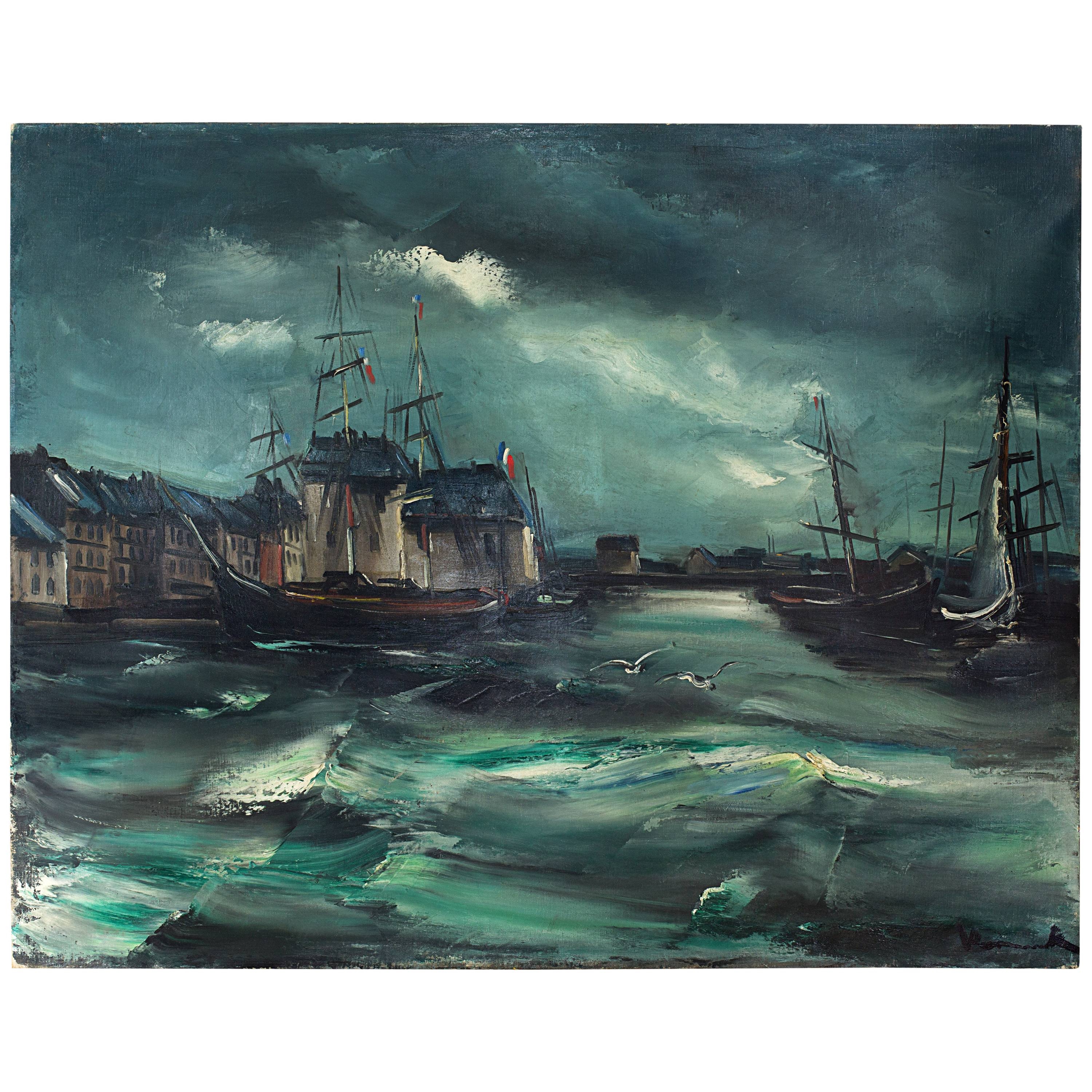 Artwork by Maurice de Vlaminck, Le Port de Honfleur, Made of oil on canvas