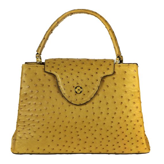 Louis Vuitton Yellow Ostrich Capucines Mini Silver Hardware Available For  Immediate Sale At Sotheby's